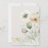 Boho Blume Golden Heel Aquarell Brautparty I Einladung (Rückseite)