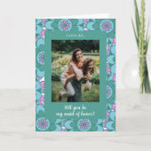 Boho Blume Groovy Foto Brautparty Vorschlag Karte (Vorderseite)