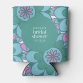 Boho Blume Groovy Green Brautparty Custom Dosenkühler (Vorderseite)