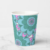 Boho Blume Groovy Green Brautparty Custom Pappbecher (Links)