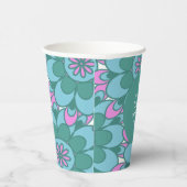 Boho Blume Groovy Green Brautparty Custom Pappbecher (Rechts)