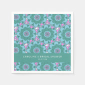 Boho Blume Groovy Green Brautparty Custom Serviette (Vorderseite)