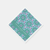 Boho Blume Groovy Green Brautparty Custom Serviette (Ecke)