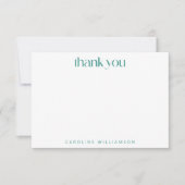 Boho Blume Groovy Green Personalisiert Name Dankeskarte (Vorderseite)