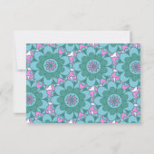 Boho Blume Groovy Green Personalisiert Name Dankeskarte (Rückseite)