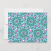 Boho Blume Groovy Green Personalisiert Stationery Mitteilungskarte (Rückseite)