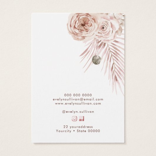 Boho Blume Halskette-Display-Karte (Rückseite)