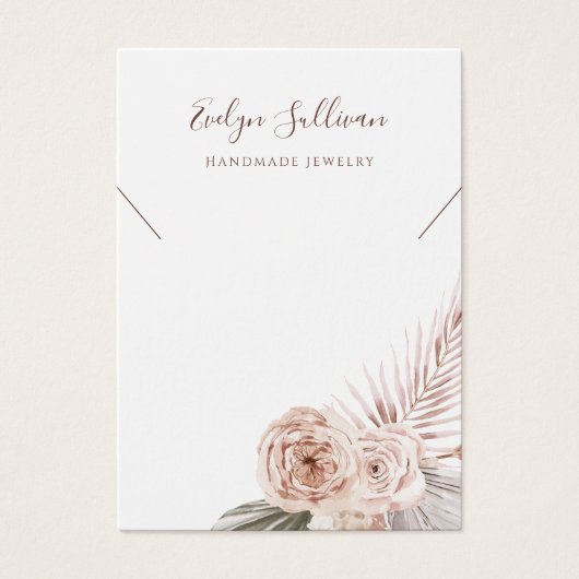 Boho Blume Halskette-Display-Karte (Vorderseite)