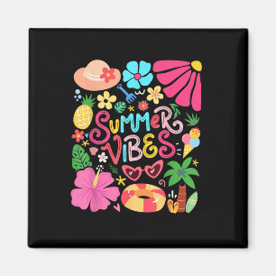 Boho Blume Hello Summer Vibes Funny Beach Life Me Magnet