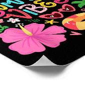 Boho Blume Hello Summer Vibes Funny Beach Life Me Poster (Ecke)