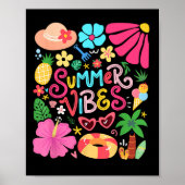 Boho Blume Hello Summer Vibes Funny Beach Life Me Poster (Vorne)
