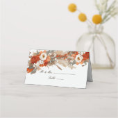 Boho Blume Herbstfarben, Herbsthochzeit Platzkarte (Vorderseite)