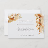 Boho Blume Herbstfarben, Herbsthochzeit RSVP Karte (Rückseite)