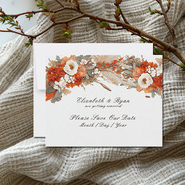 Boho Blume Herbstfarben, Herbsthochzeit Save The Date