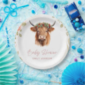 Boho Blume Highland Cow Pappteller (Party)