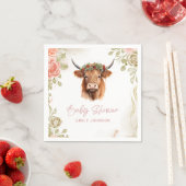 Boho Blume Highland Cow Serviette (Beispiel)