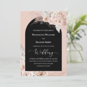 Boho Blume Hochzeit Einladung (Stehend Vorderseite)