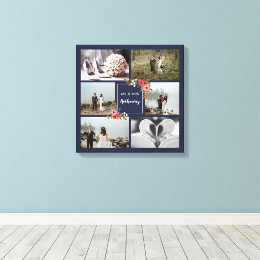 Boho Blume - Hochzeitfotomaterial Leinwanddruck (Insitu (Holzboden))