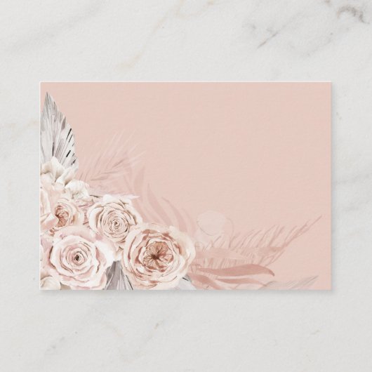 Boho Blume Hochzeitkarte Begleitkarte (Rückseite)