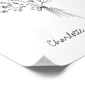 Boho Blume Line Art Zeichnend Personalisierte Hoch Poster (Ecke)