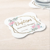 Boho Blume Mädchen benennen Goldtaufe Untersetzer (angewinkelt)