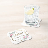 Boho Blume Mädchen benennen Goldtaufe Untersetzer (Vor Ort)