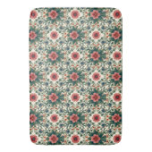 Boho Blume Magic - in den Farbtönen Grün und Rosa Badematte (Vorderseite Vertikal)
