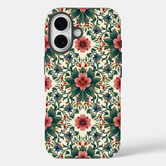 Boho Blume Magic - in den Farbtönen Grün und Rosa Case-Mate iPhone Hülle (Rückseite)
