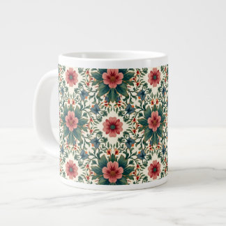 Boho Blume Magic - in den Farbtönen Grün und Rosa Jumbo-Tasse