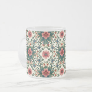 Boho Blume Magic - in den Farbtönen Grün und Rosa Mattglastasse