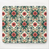 Boho Blume Magic - in den Farbtönen Grün und Rosa Mousepad (Vorne)