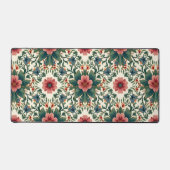 Boho Blume Magic - in den Farbtönen Grün und Rosa Schreibtischunterlage (Vorderseite)