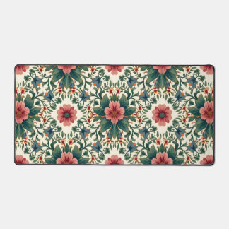 Boho Blume Magic - in den Farbtönen Grün und Rosa Schreibtischunterlage