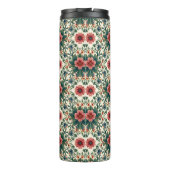 Boho Blume Magic - in den Farbtönen Grün und Rosa Thermosbecher (Rückseite)