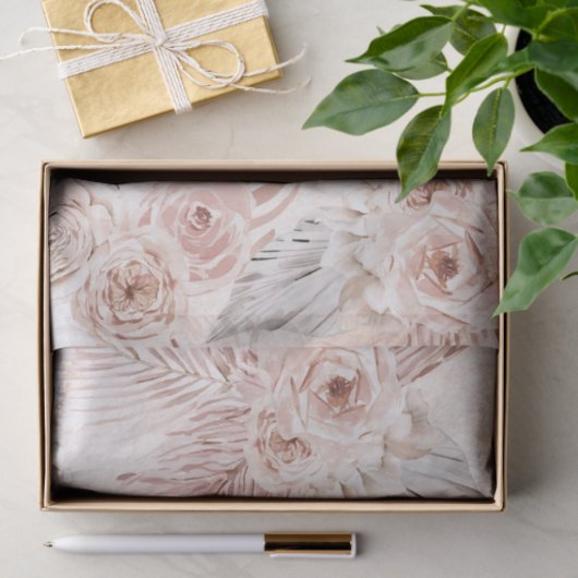 Boho-Blume mit Aquarellpapier Seidenpapier (Geschenk)