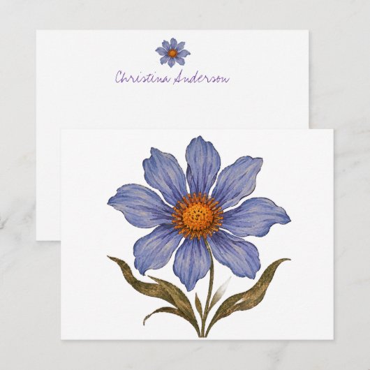 Boho-Blume Mitteilungskarte (Vorne/Hinten)
