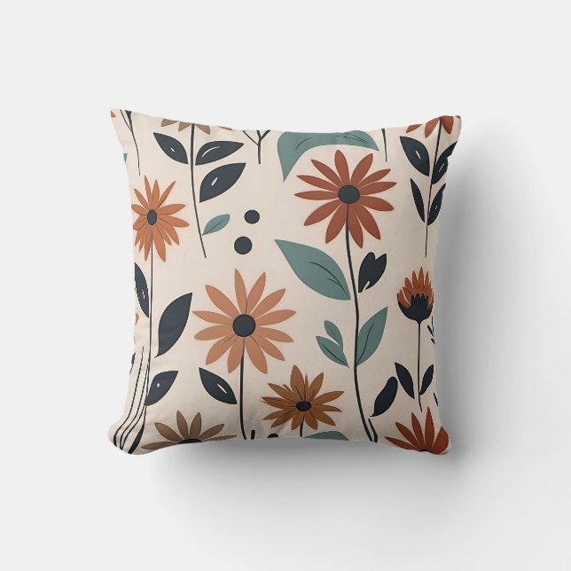 Boho Blume modern Kissen (Vorderseite)