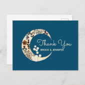 Boho Blume Moon Wedding Dankeschön Card Postkarte (Vorne/Hinten)