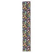 Boho Blume Muster B01.b Black BG Großer Tischläufer (Vorderseite)