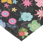Boho Blume Muster B01.b Black BG Großer Tischläufer (Ecke)