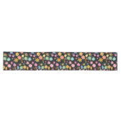 Boho Blume Muster B01.b Black BG Großer Tischläufer (Horizontal)