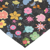 Boho Blume Muster B01.b Black BG Kurzer Tischläufer (Ecke)