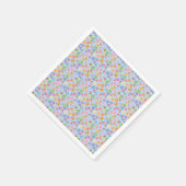 Boho Blume Muster B01.w Lblue BG Serviette (Ecke)
