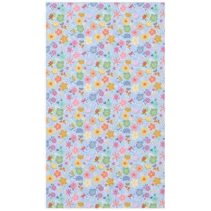 Boho Blume Muster B01.w Lblue BG Tischdecke