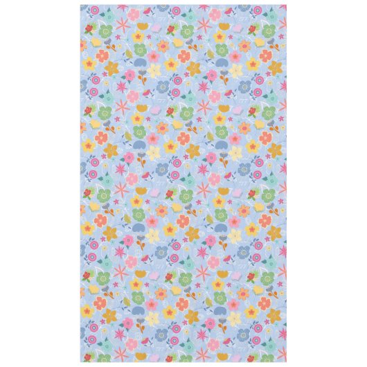 Boho Blume Muster B01.w Lblue BG Tischdecke (Vorderseite)