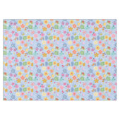 Boho Blume Muster B01.w Lblue BG Tischdecke (Vorderseite (Horizontal))