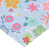 Boho Blume Muster B01.w Lblue BG Tischdecke (Schrägansicht)