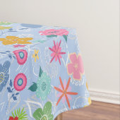 Boho Blume Muster B01.w Lblue BG Tischdecke (Beispiel)
