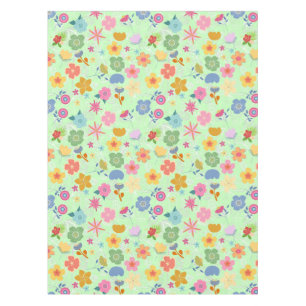 Boho Blume Muster B01.w LGreen BG Tischdecke