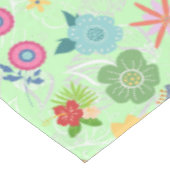 Boho Blume Muster B01.w LGreen BG Tischdecke (Schrägansicht)